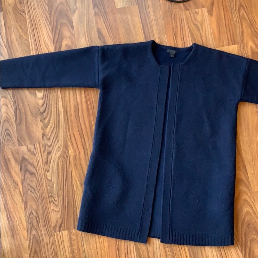 J. Crew collection navy wool coat sweater XS